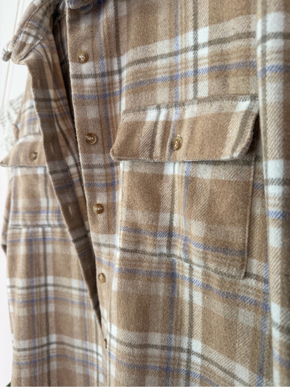 Princess Polly Mila khaki Plaid Button Down Long Sleeve Shacket